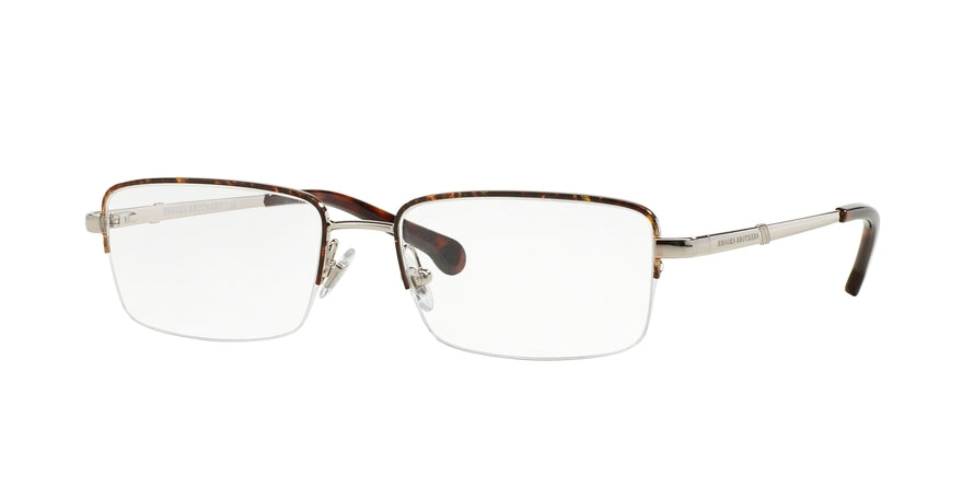 Brooks Brothers BB1035 Rectangle Eyeglasses  1658-SILVER/TORT 53-17-140 - Color Map havana