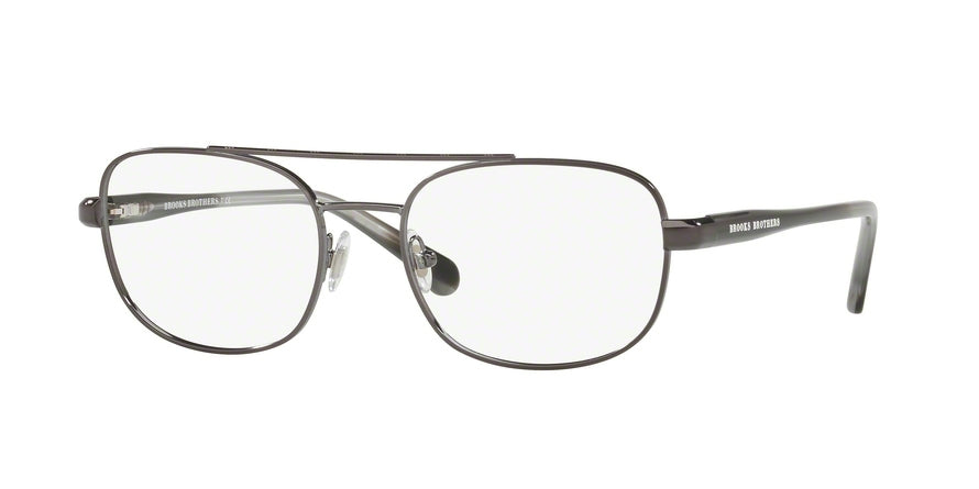 Brooks Brothers BB1050 Pilot Eyeglasses  1676-GUNMETAL/GREY HORN 55-18-145 - Color Map gunmetal