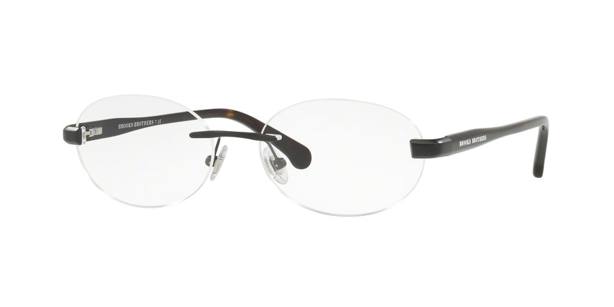 Brooks Brothers BB1051 Oval Eyeglasses  1679-MATTE BLACK/DARK TORT 55-17-145 - Color Map black