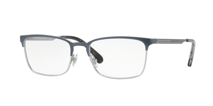 Brooks Brothers BB1054 Rectangle Eyeglasses  1682-GUNMETAL/SILVER 56-18-145 - Color Map silver