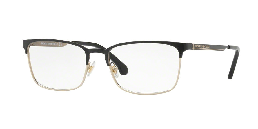Brooks Brothers BB1054 Rectangle Eyeglasses  1685-BLACK/GOLD 56-18-145 - Color Map black