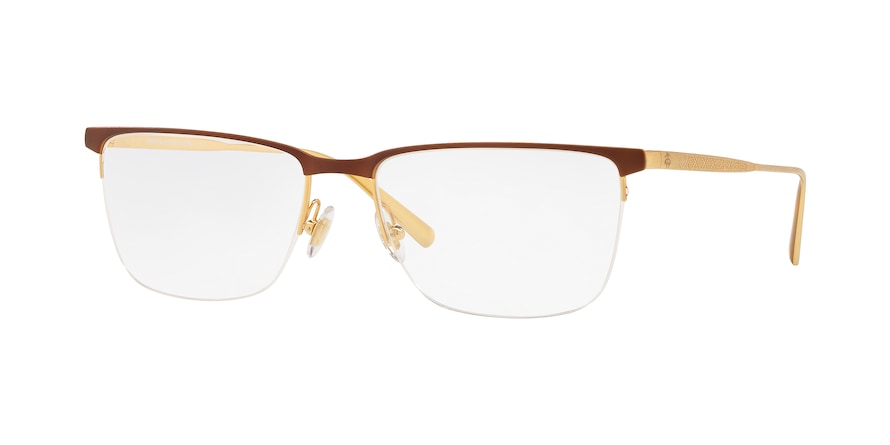 Brooks Brothers BB1061 Rectangle Eyeglasses  1683-BRUSHED GOLD 56-17-140 - Color Map gold