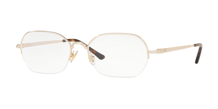 Brooks Brothers BB1066 Irregular Eyeglasses  1532-SHINY LIGHT GOLD 53-18-145 - Color Map gold