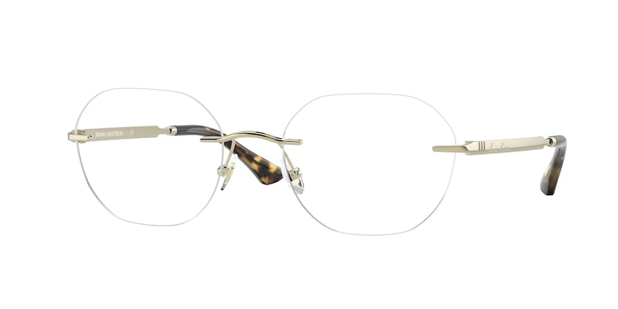 Brooks Brothers BB1081 Irregular Eyeglasses  1012-LIGHT GOLD 55-20-145 - Color Map gold