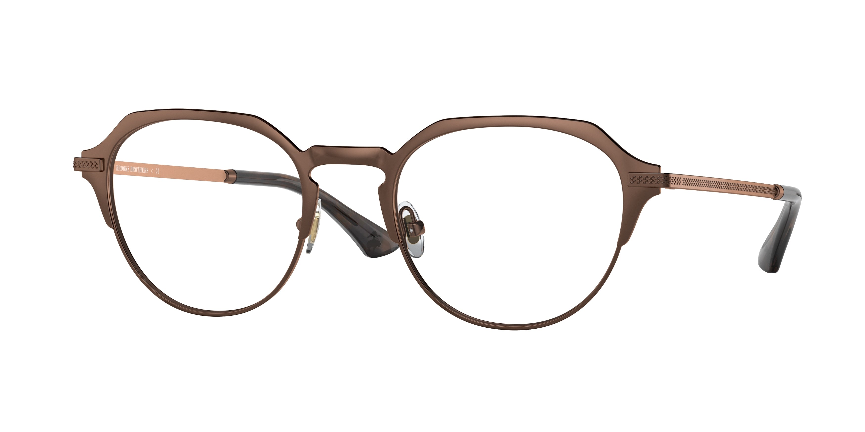 Brooks Brothers BB1082 Irregular Eyeglasses  6102-Matte Light Gold 52-150-21 - Color Map Gold