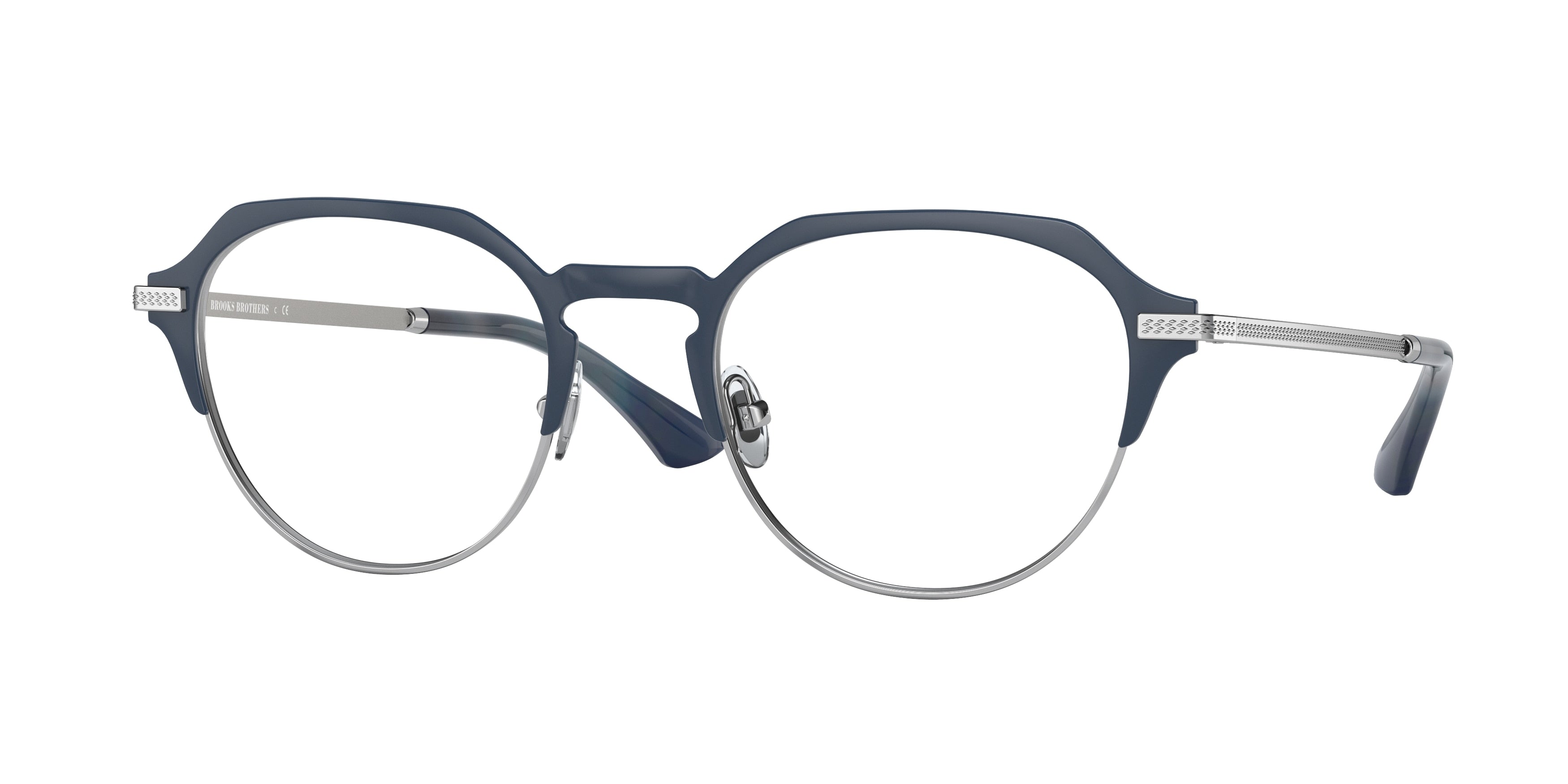 Brooks Brothers BB1082 Irregular Eyeglasses  6140-Matte Silver 52-150-21 - Color Map Silver