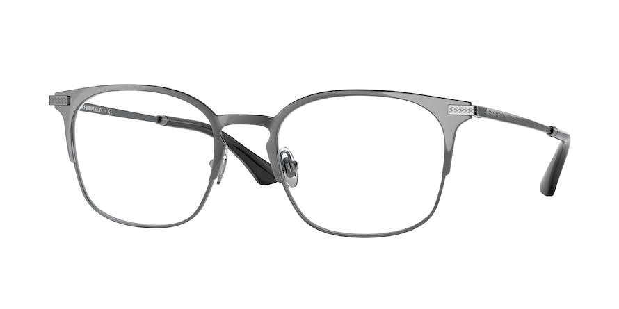 Brooks Brothers BB1084 Square Eyeglasses  1013-SHINY GUNMETAL WITH BLACK 53-20-150 - Color Map gunmetal