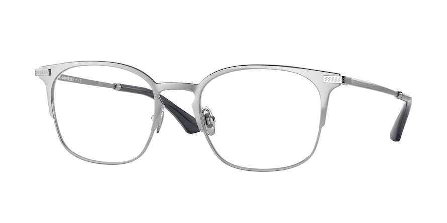 Brooks Brothers BB1084 Square Eyeglasses  1014-SHINY SILVER WITH NAVY 53-20-150 - Color Map silver