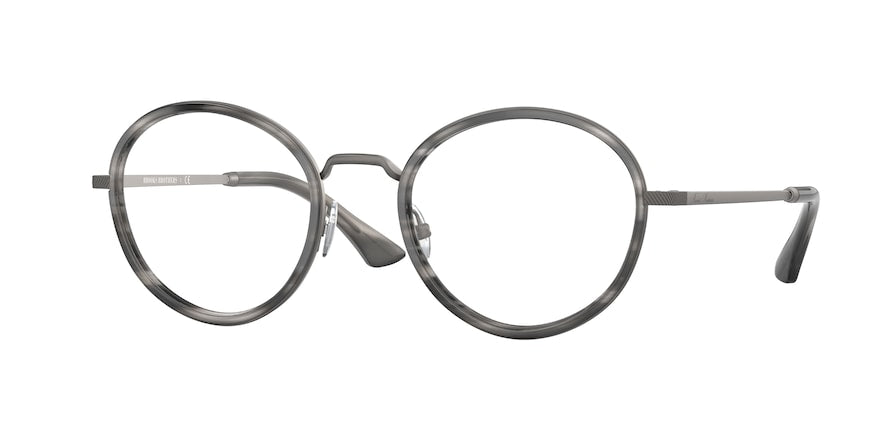 Brooks Brothers BB1085 Round Eyeglasses  1004-MATTE GUNMETAL/GREY HORN 51-21-145 - Color Map gunmetal