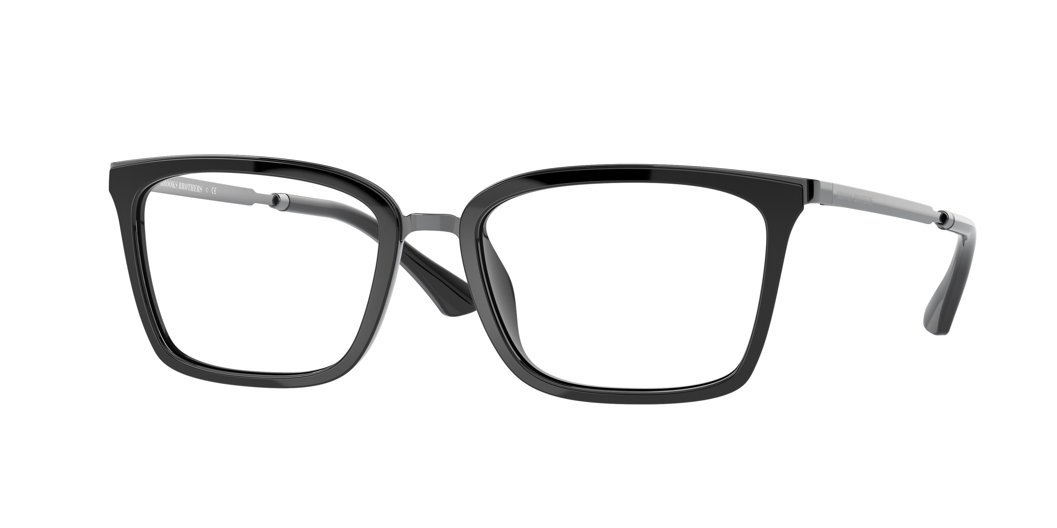 Brooks Brothers BB1088 Square Eyeglasses  6000-Solid Shiny Black 54-145-18 - Color Map Black