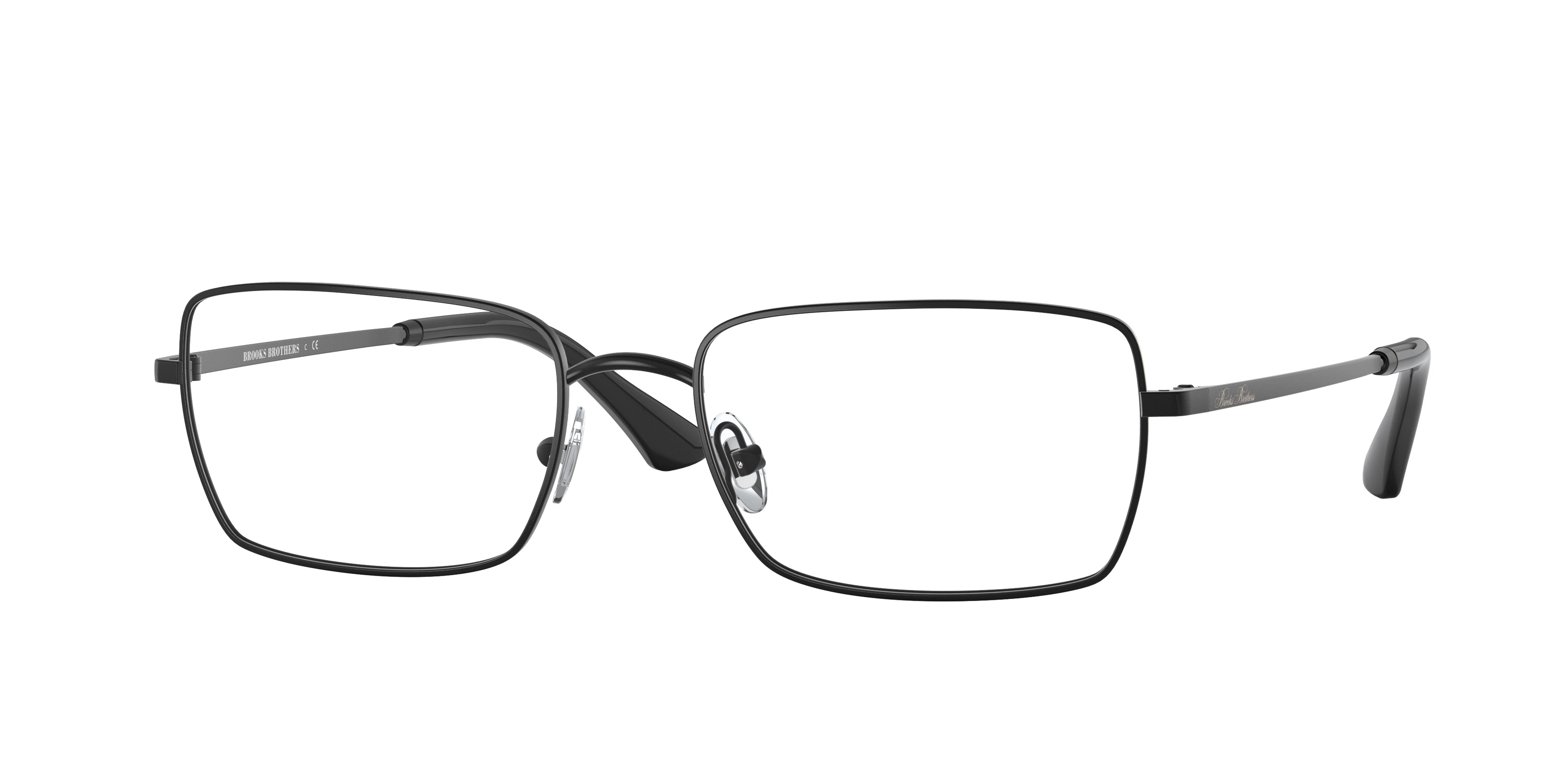 Brooks Brothers BB1092 Pillow Eyeglasses  1009-Satin Black 55-145-18 - Color Map Black
