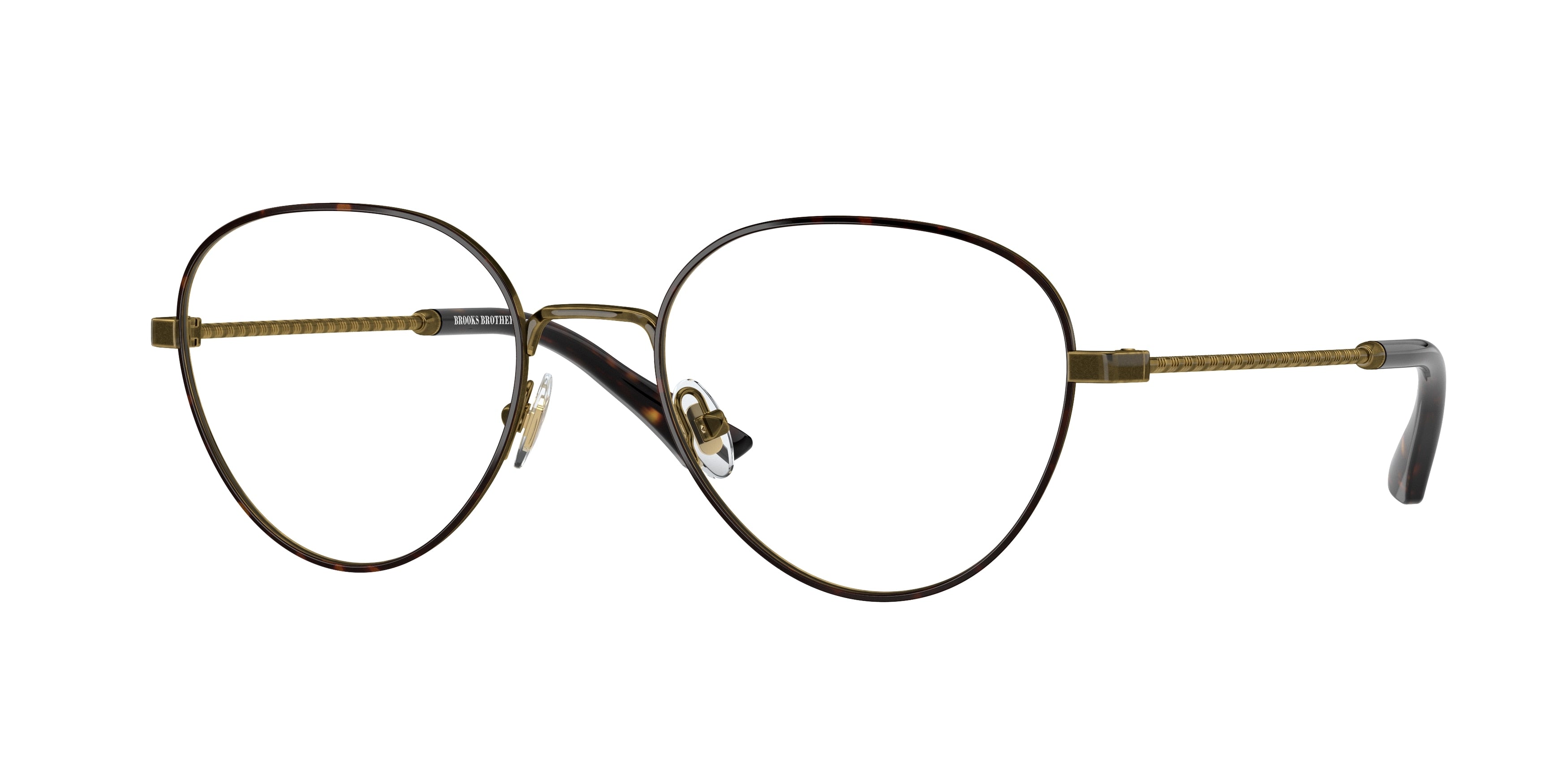 Brooks Brothers BB1093 Round Eyeglasses  1020-Antique Gold 52-145-19 - Color Map Gold