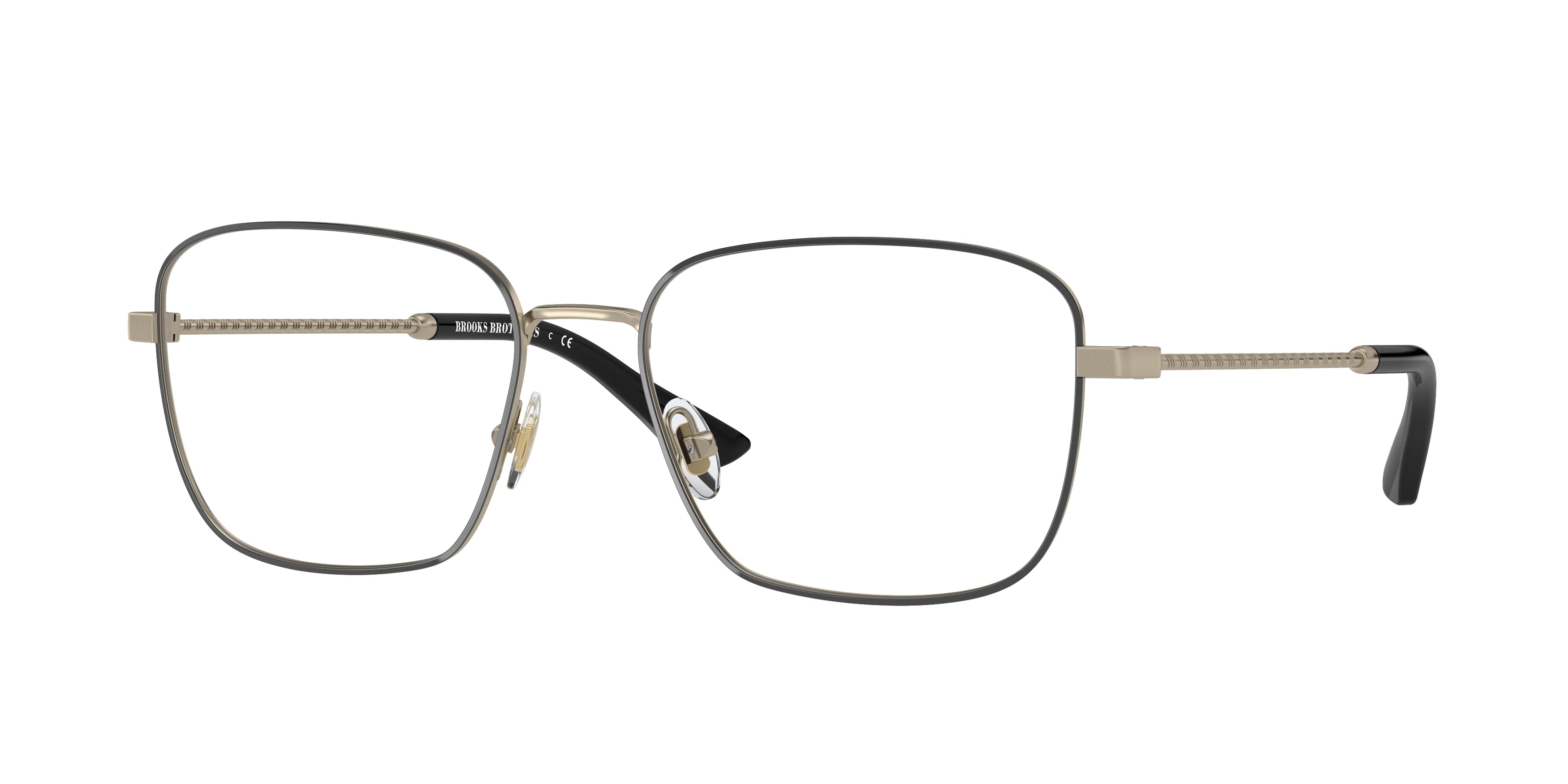 Brooks Brothers BB1094 Rectangle Eyeglasses  1015-Matte Light Gold 55-145-17 - Color Map Gold