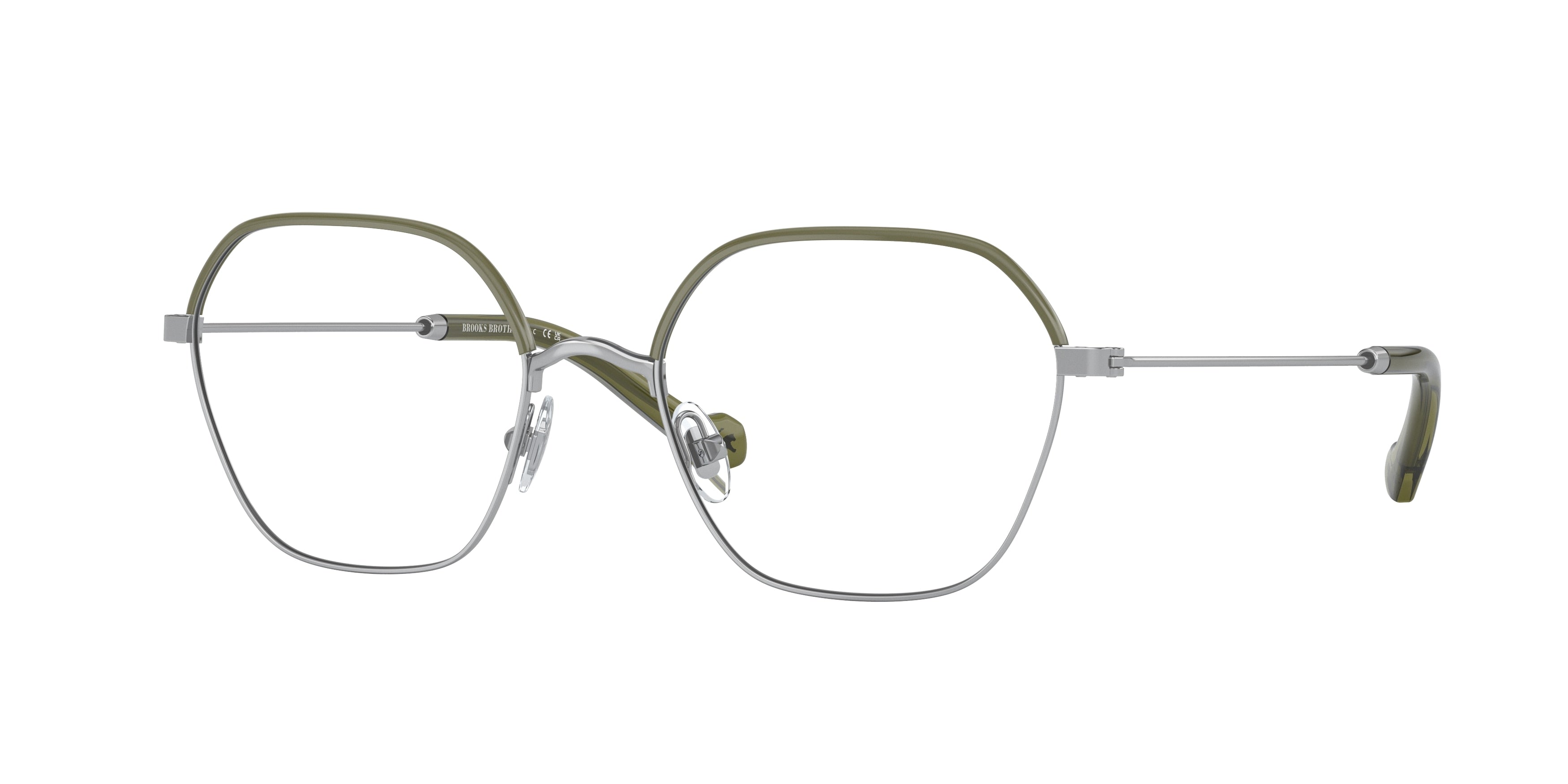 Brooks Brothers BB1099J Irregular Eyeglasses  1025-Shiny Silver 51-145-18 - Color Map Silver