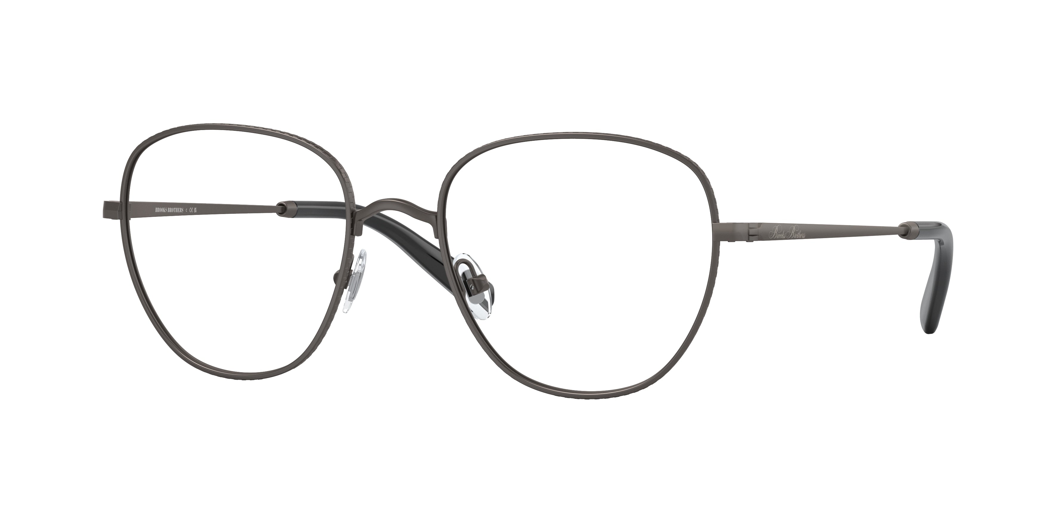 Brooks Brothers BB1103 Round Eyeglasses  1024-Matte Gunmetal 52-145-19 - Color Map Grey
