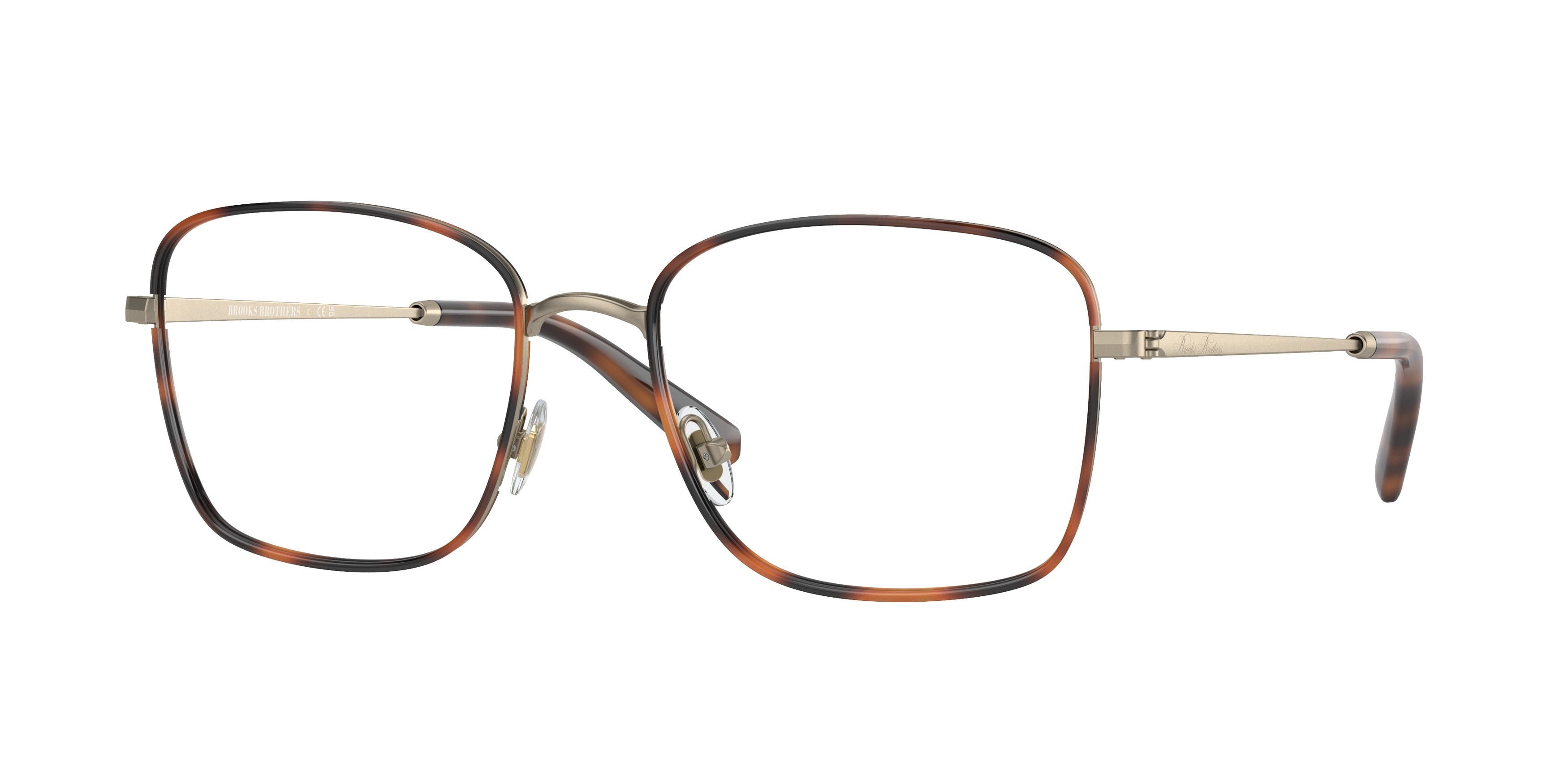 Brooks Brothers BB1105J Square Eyeglasses  1015-Light Gold/Dark Tortoise 55-145-19 - Color Map Gold