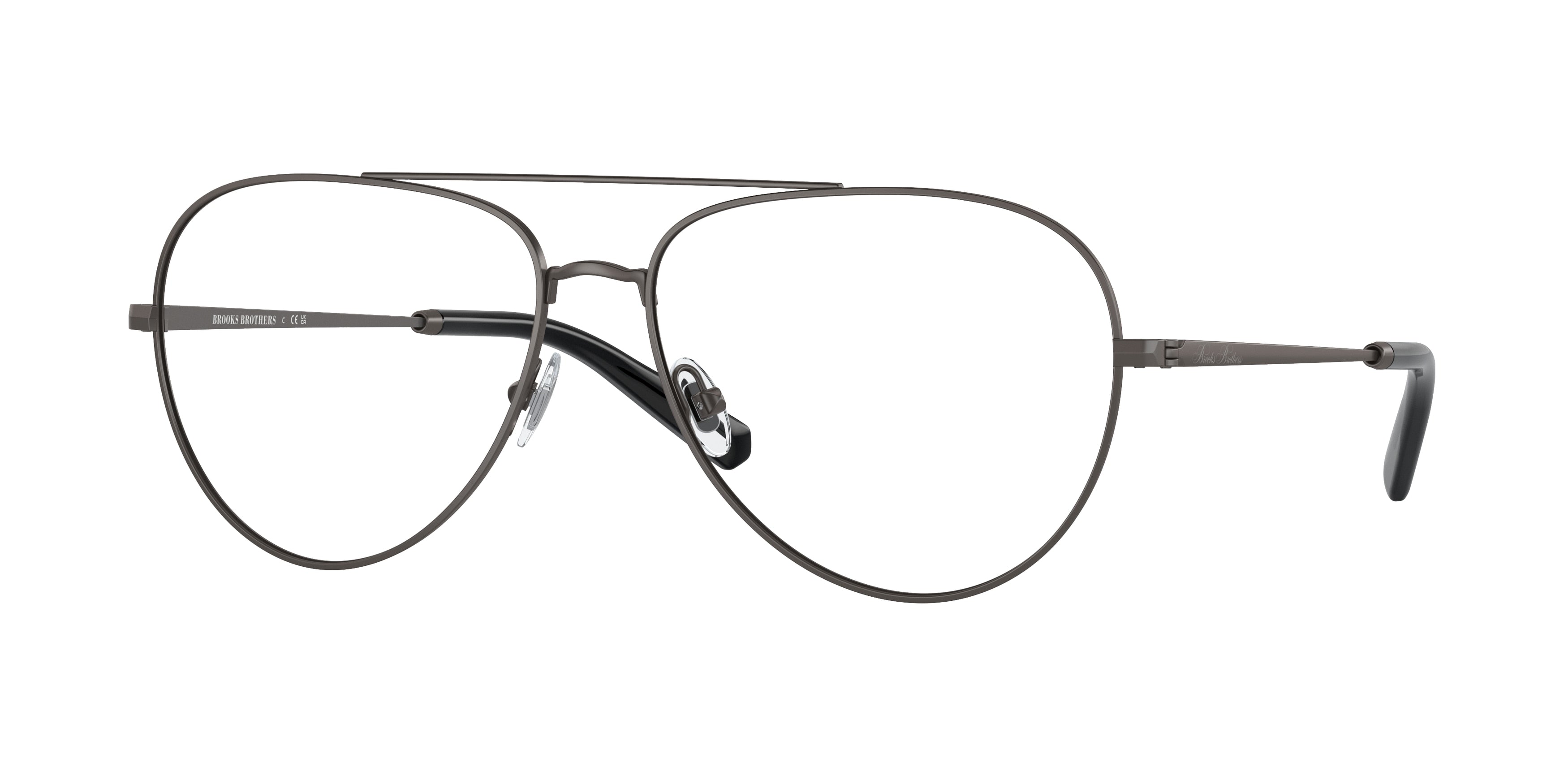 Brooks Brothers BB1106 Pilot Eyeglasses  1035-Matte Gunmetal 59-145-15 - Color Map Grey