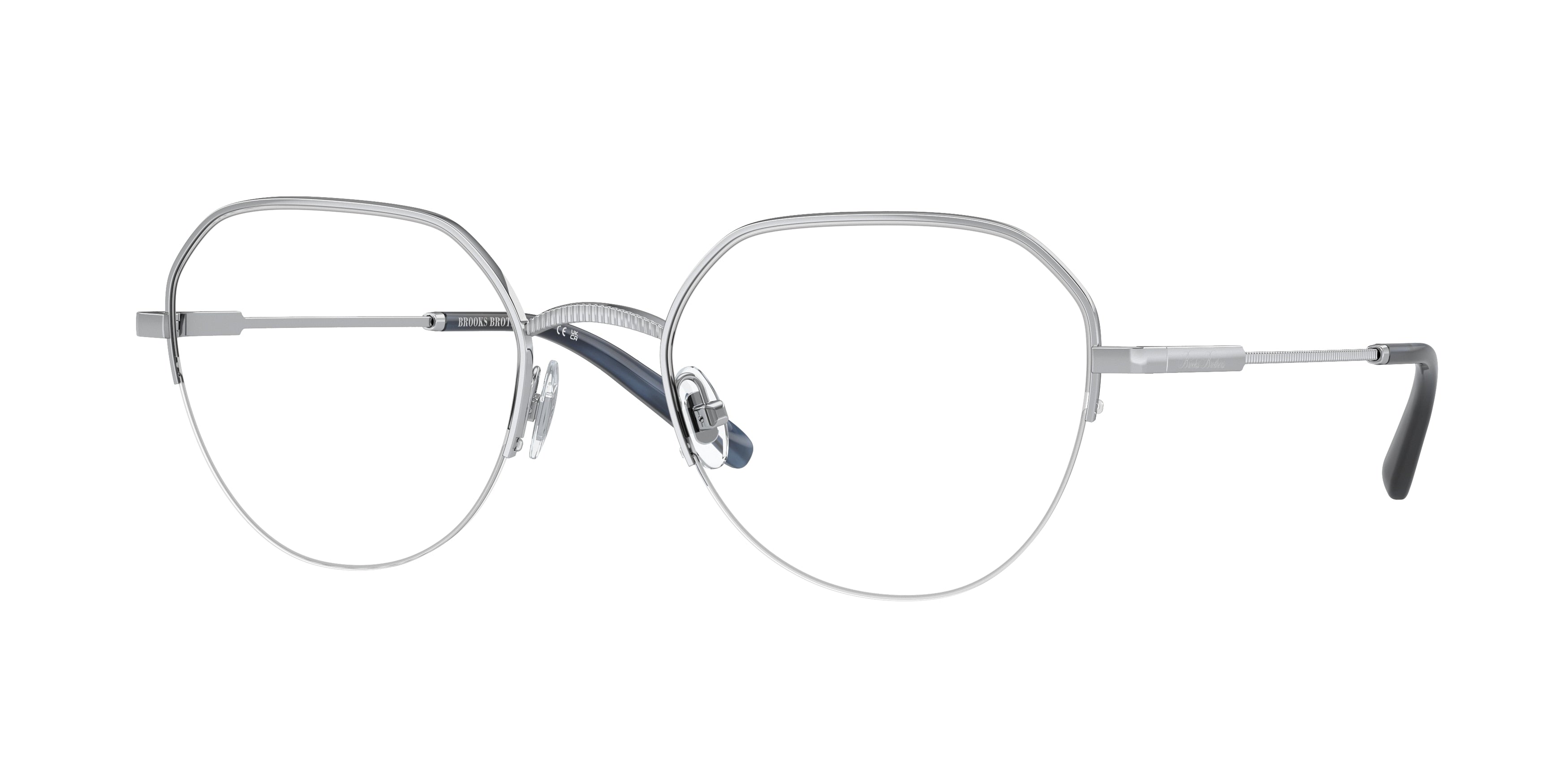 Brooks Brothers BB1108T Irregular Eyeglasses  1025-Shiny Silver 54-145-20 - Color Map Silver