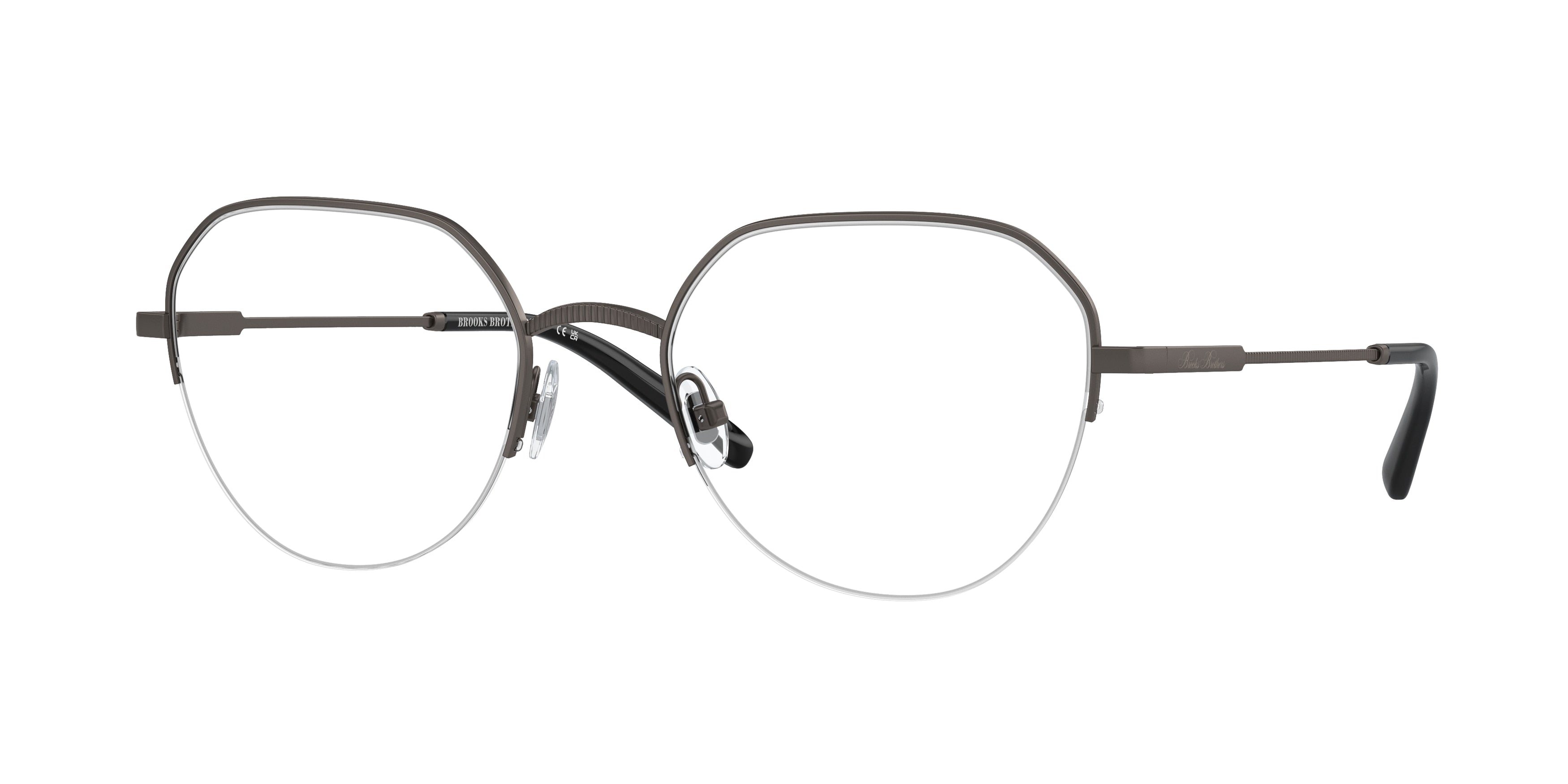 Brooks Brothers BB1108T Irregular Eyeglasses  1035-Matte Gunmetal 54-145-20 - Color Map Grey