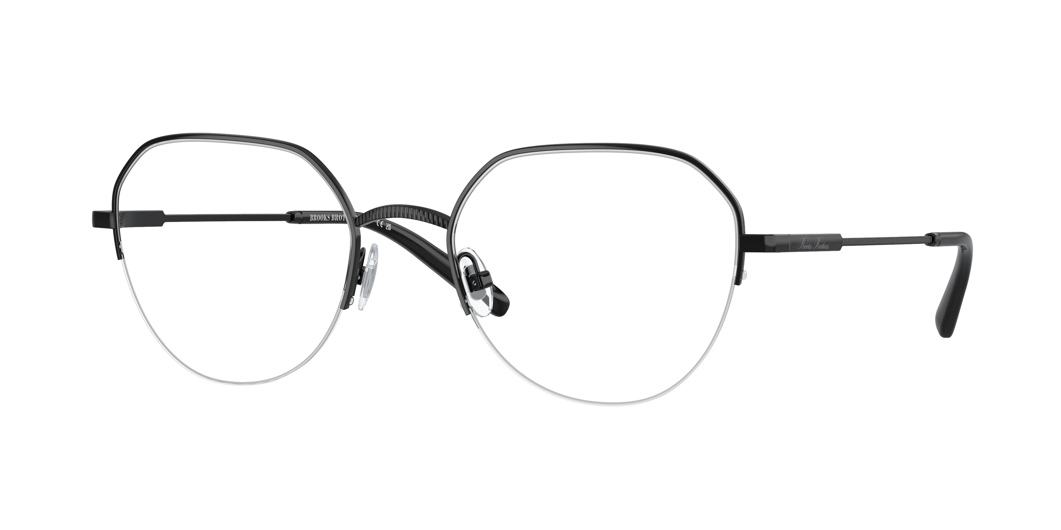 Brooks Brothers BB1108T Irregular Eyeglasses  1040-Shiny Black 54-145-20 - Color Map Black