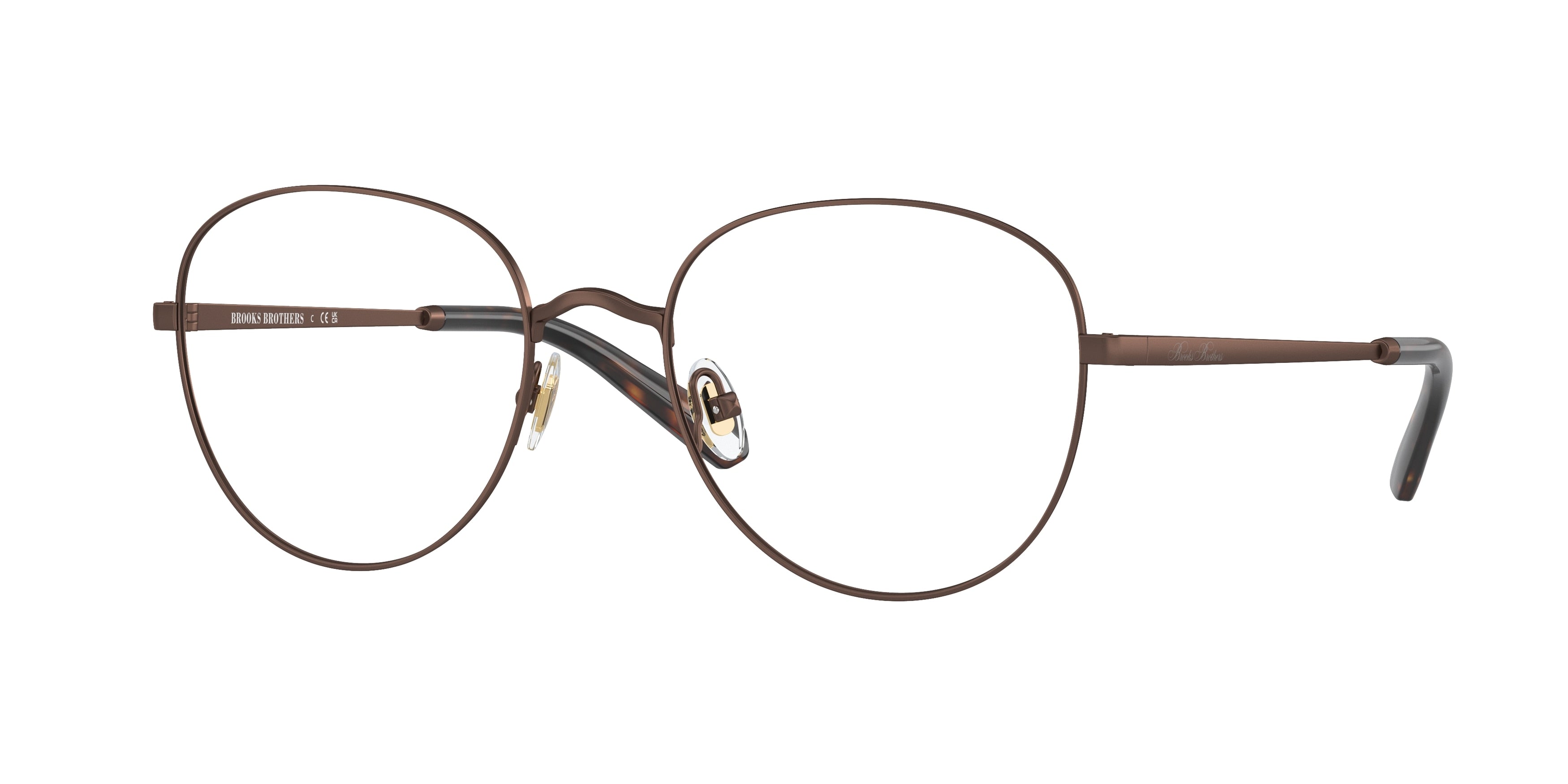 Brooks Brothers BB1111 Round Eyeglasses  1021-Matte Bronze 53-145-19 - Color Map Copper
