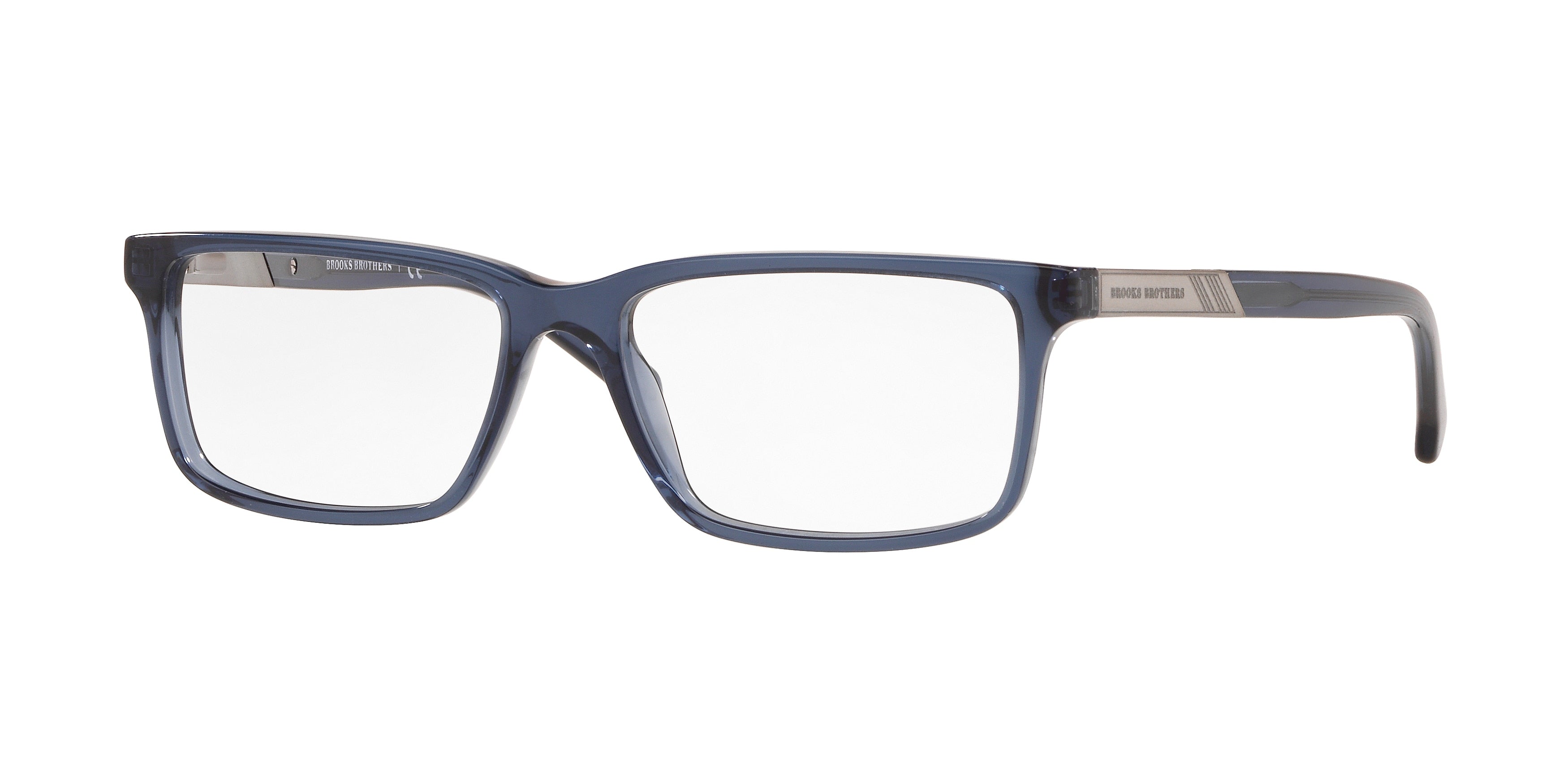 Brooks Brothers BB2019 Rectangle Eyeglasses  6134-Tranparent Navy 55-145-15 - Color Map Blue