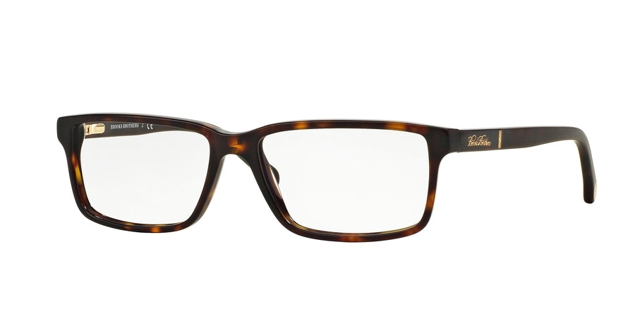 Brooks Brothers BB2029 Rectangle Eyeglasses  6096-DARK TORTOISE/MATTE DARK TORT 55-15-140 - Color Map havana