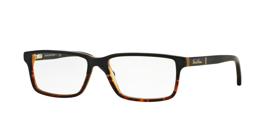 Brooks Brothers BB2029 Rectangle Eyeglasses  6099-BLACK TORT/MATTE BLACK TORT 55-15-140 - Color Map black