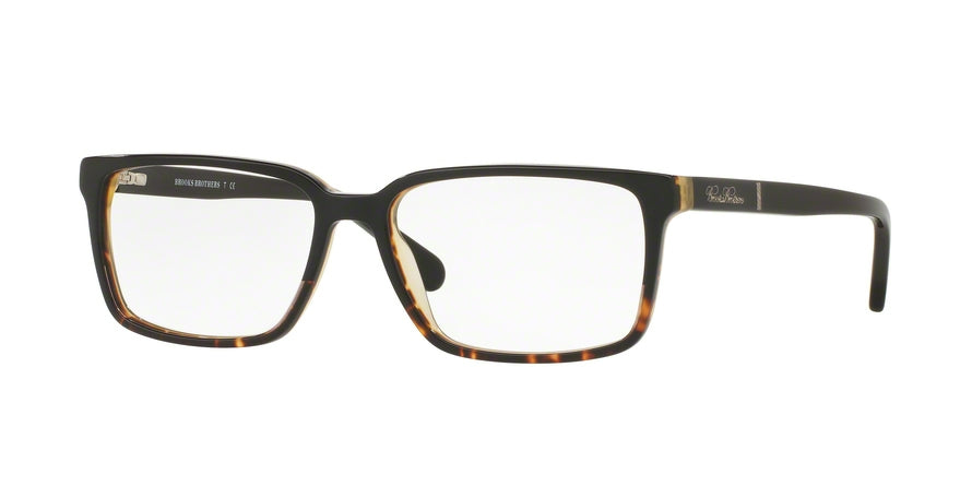 Brooks Brothers BB2032 Rectangle Eyeglasses  6117-BLACK TORTOISE/BLACK 55-15-140 - Color Map havana