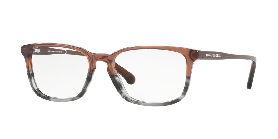 Brooks Brothers BB2036 Rectangle Eyeglasses  6129-CORDOVAN GREY HORN GRADIENT 55-17-145 - Color Map grey