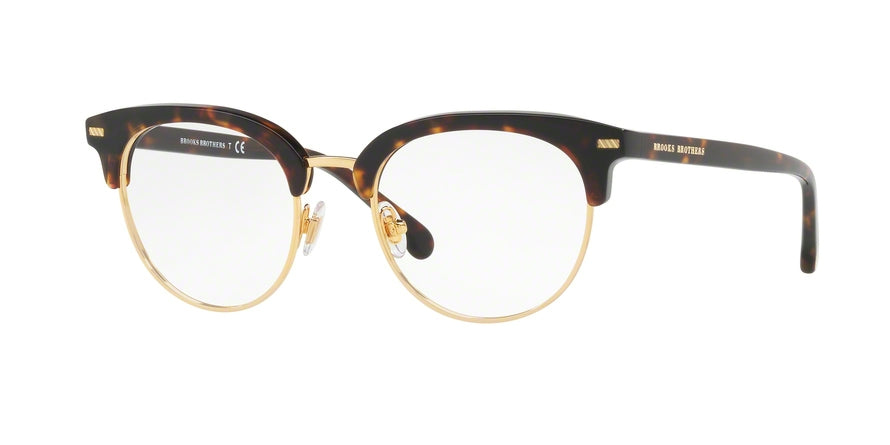 Brooks Brothers BB2039 Round Eyeglasses  6135-DARK TORT/GOLD 49-19-140 - Color Map gold