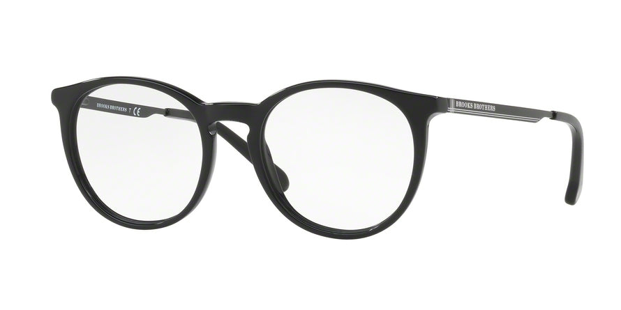 Brooks Brothers BB2041 Round Eyeglasses  6000-BLACK 52-19-140 - Color Map black