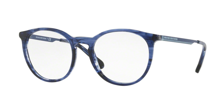 Brooks Brothers BB2041 Round Eyeglasses  6140-NAVY HORN 52-19-140 - Color Map navy