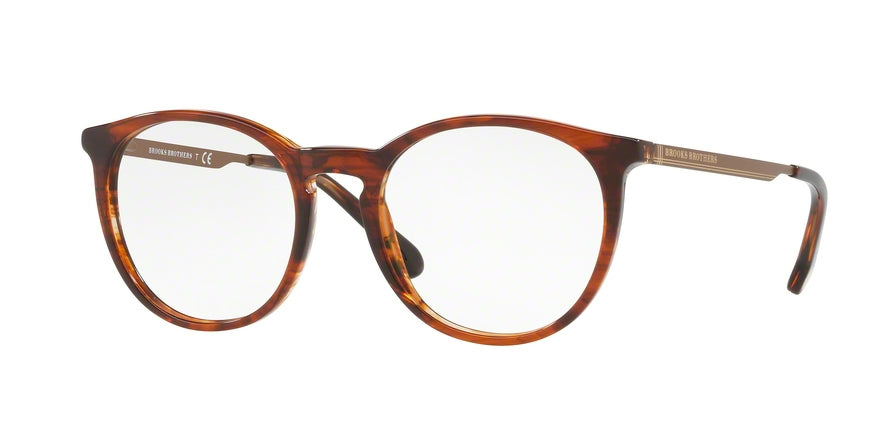 Brooks Brothers BB2041 Round Eyeglasses  6141-BROWN HORN 52-19-140 - Color Map brown