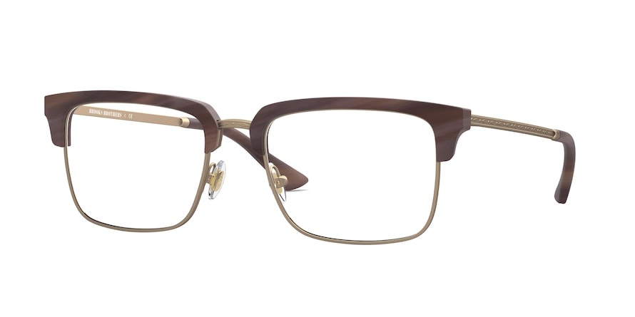 Brooks Brothers BB2045 Square Eyeglasses  6146-MATTE BROWN HORN 56-19-150 - Color Map brown