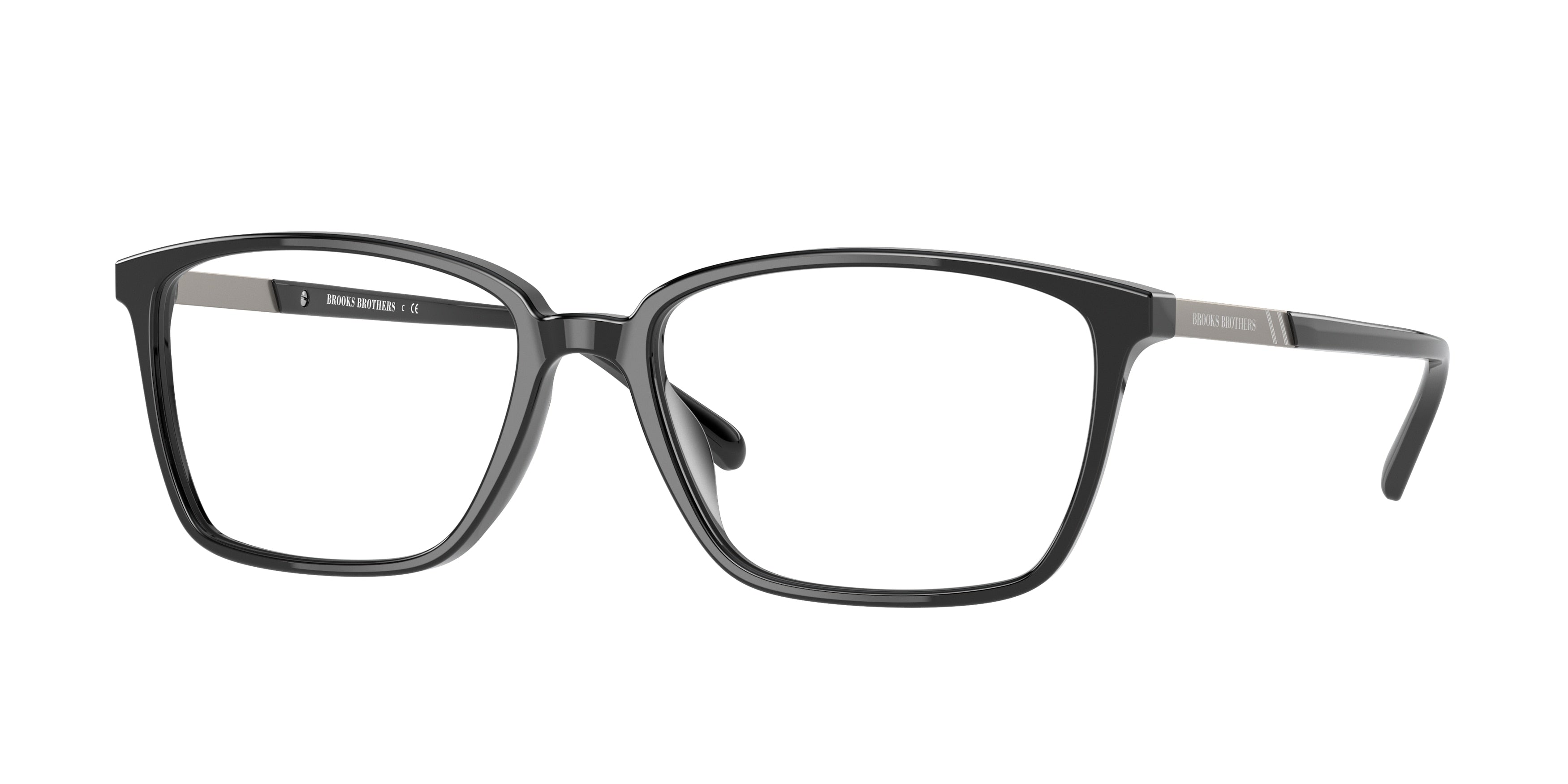 Brooks Brothers BB2053 Rectangle Eyeglasses  6000-Black 57-145-17 - Color Map Black