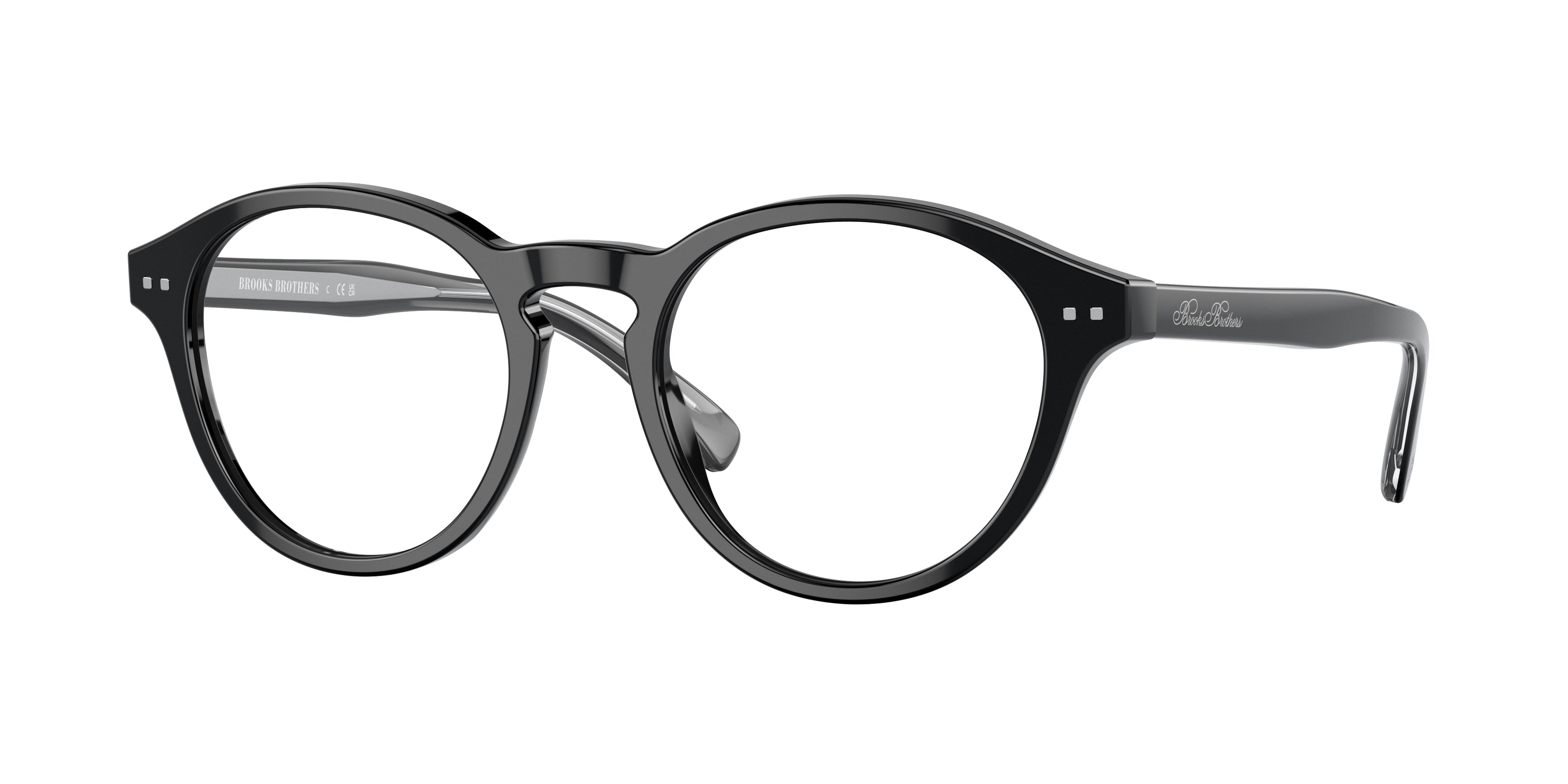 Brooks Brothers BB2056 Phantos Eyeglasses  6095-Shiny Black 50-145-19 - Color Map Black