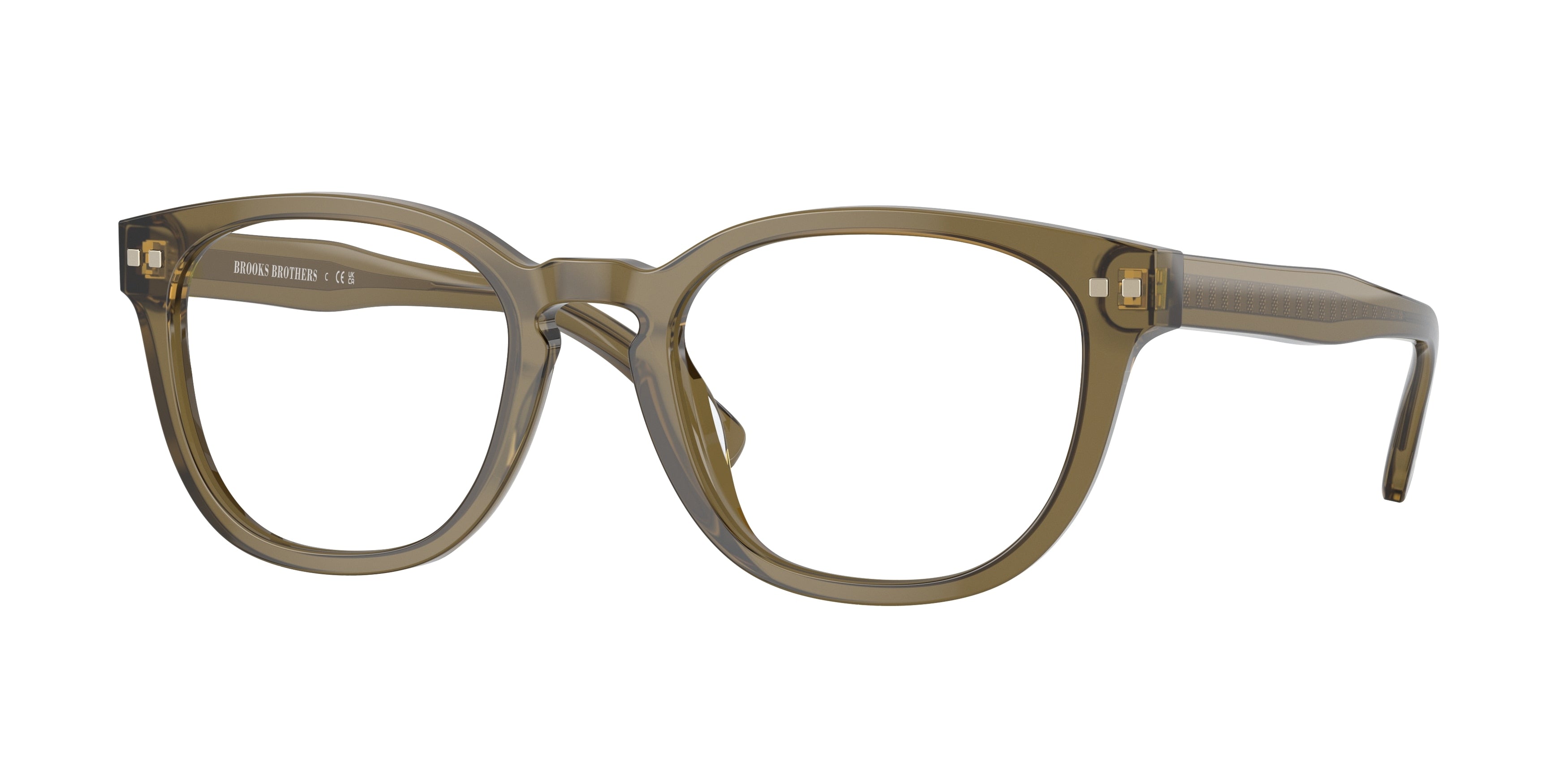 Brooks Brothers BB2057 Phantos Eyeglasses  6156-Transparent Olive 53-145-21 - Color Map Green