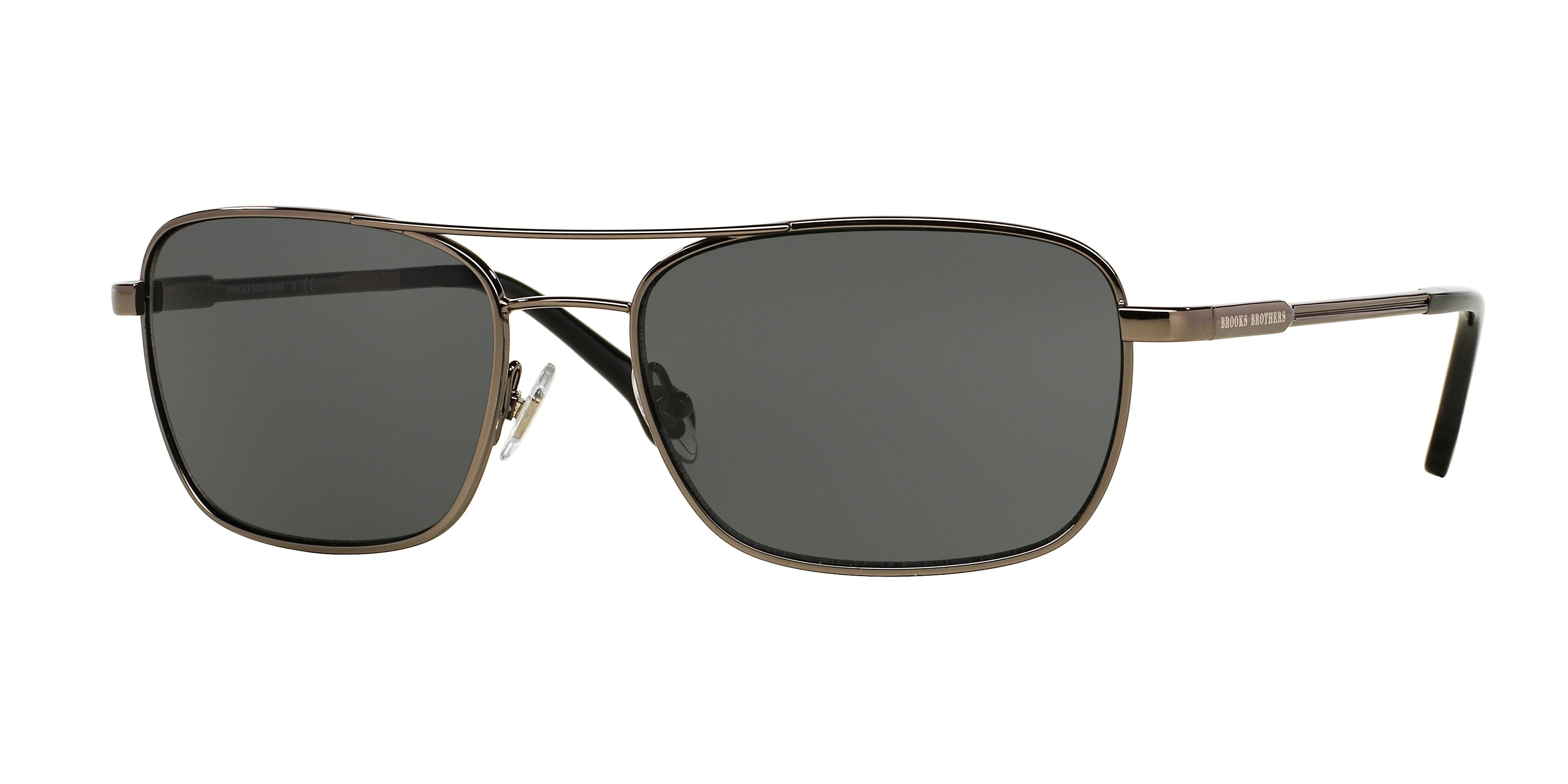 Brooks Brothers BB4016 Rectangle Sunglasses  150787-Gunmetal 56-140-17 - Color Map Grey