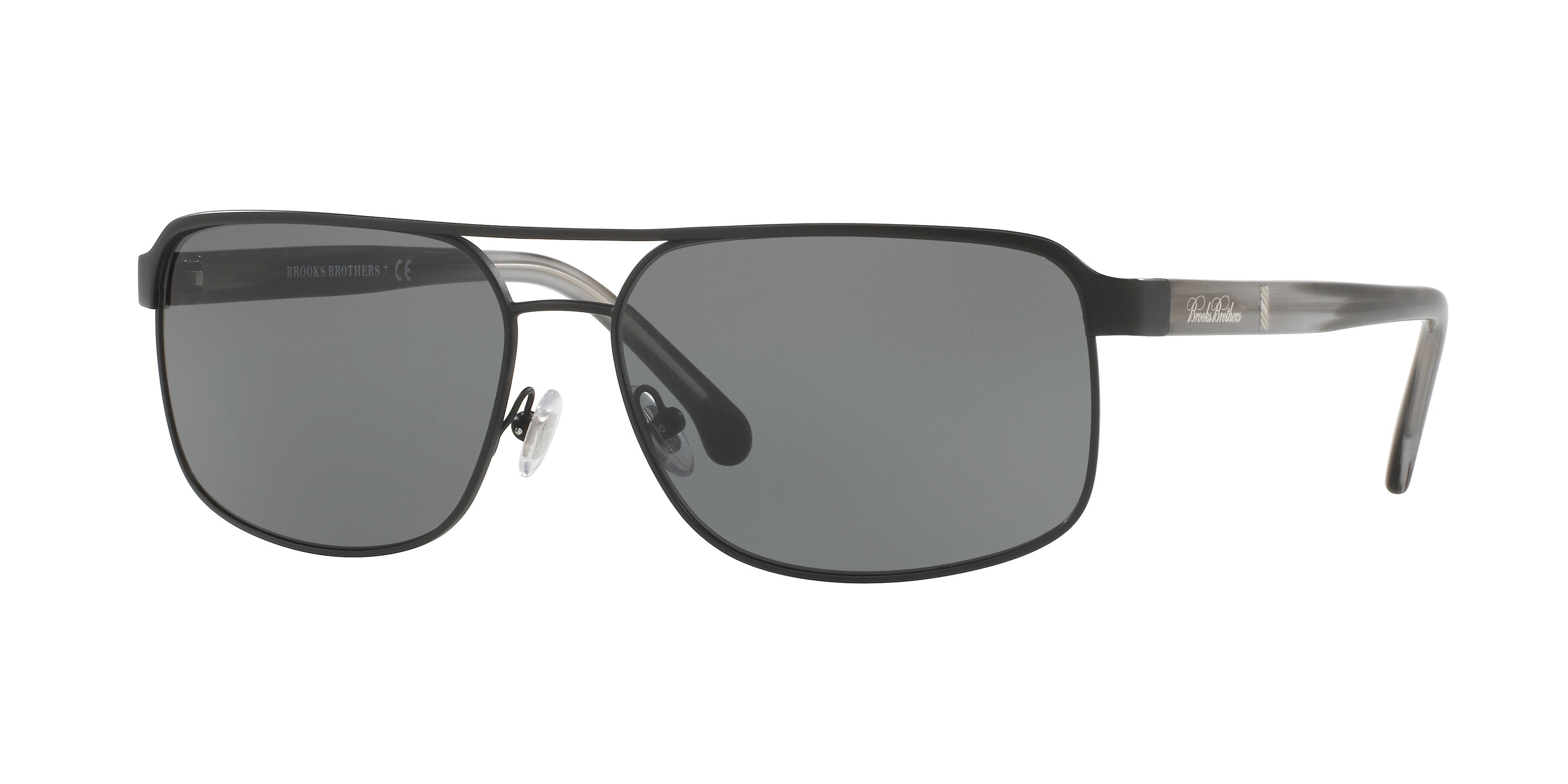 Brooks Brothers BB4040S Pilot Sunglasses  167487-Black 59-140-15 - Color Map Black