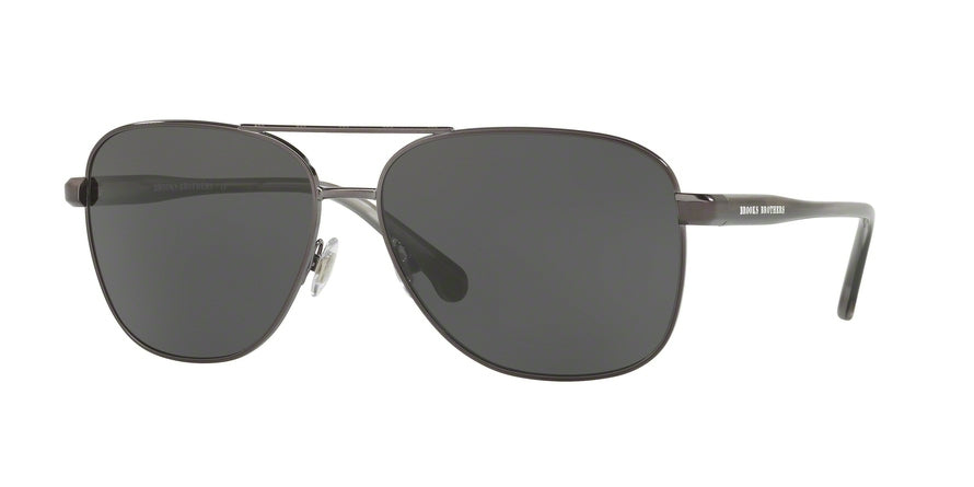 Brooks Brothers BB4042S Pilot Sunglasses  167687-GUNMETAL/GREY HORN 60-14-145 - Color Map gunmetal