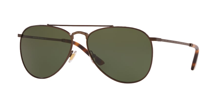 Brooks Brothers BB4055 Pilot Sunglasses  163971-MATTE OLIVE BROWN 60-15-145 - Color Map brown