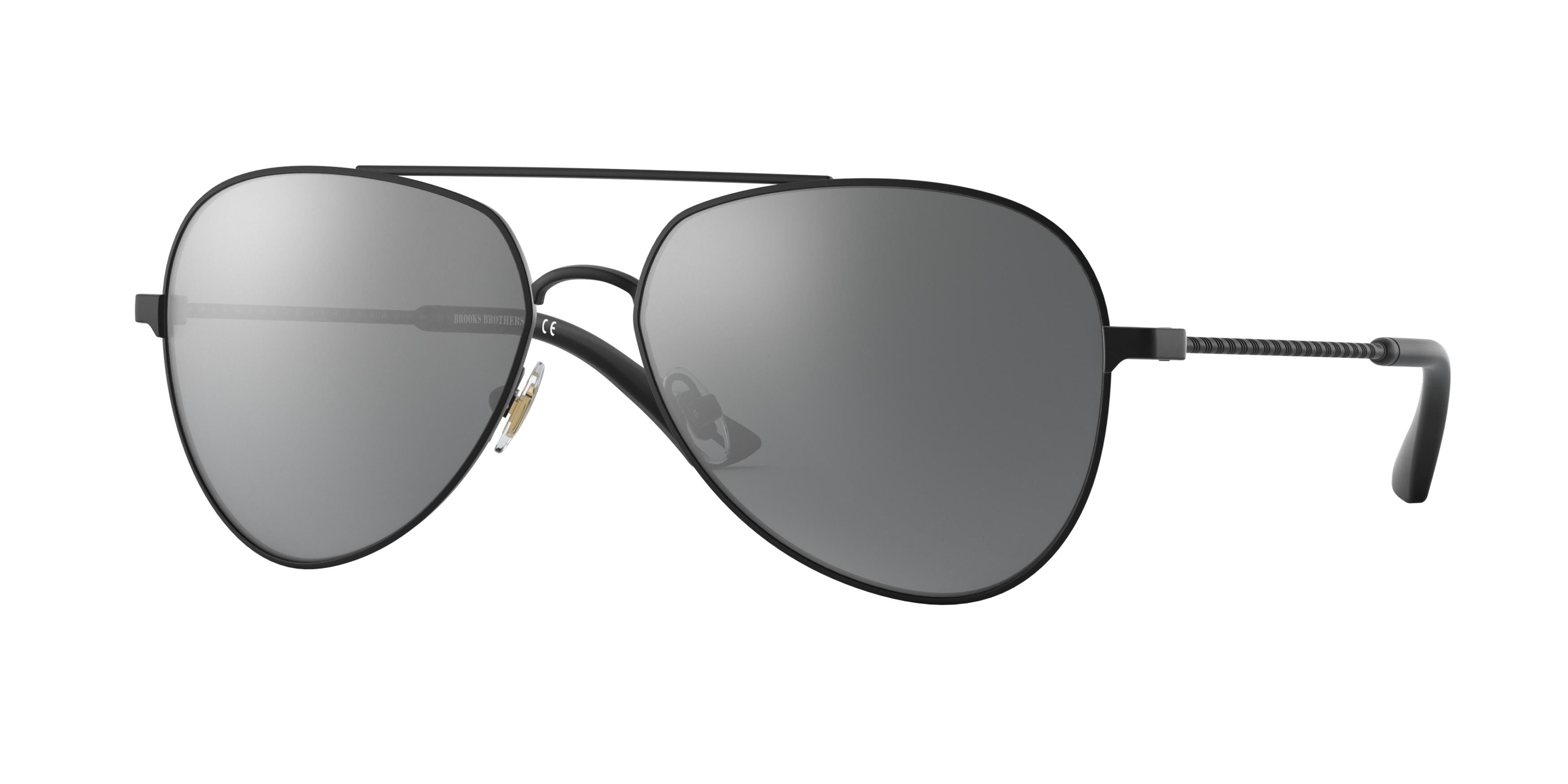 Brooks Brothers BB4056 Pilot Sunglasses  15026G-Matte Black 58-145-15 - Color Map Black
