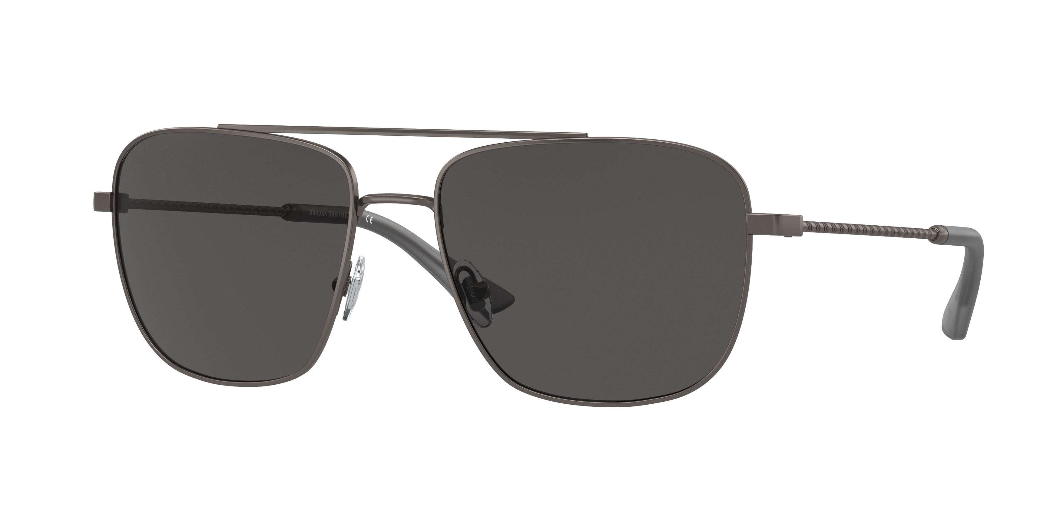 Brooks Brothers BB4061 Pilot Sunglasses  101687-Matte Gunmetal 57-145-17 - Color Map Grey