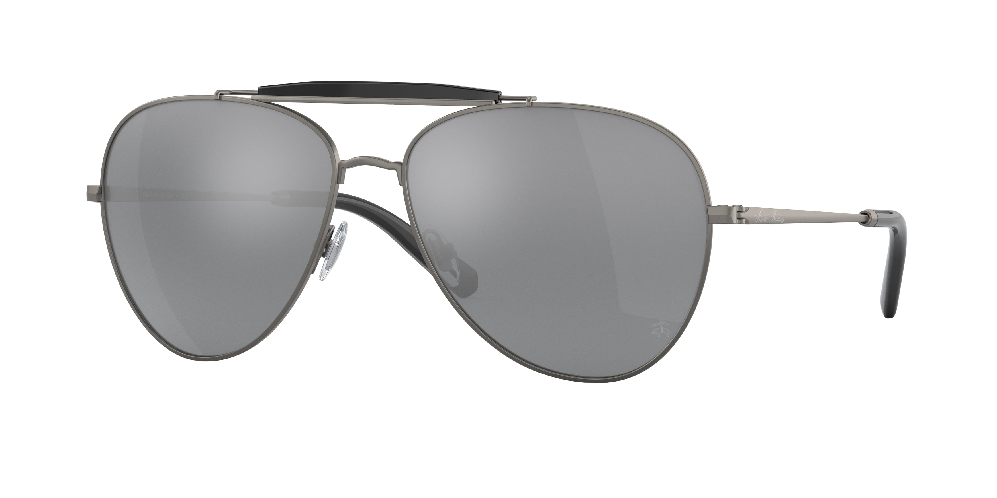 Brooks Brothers BB4062 Pilot Sunglasses  10356G-Matte Gunmetal 59-145-15 - Color Map Grey