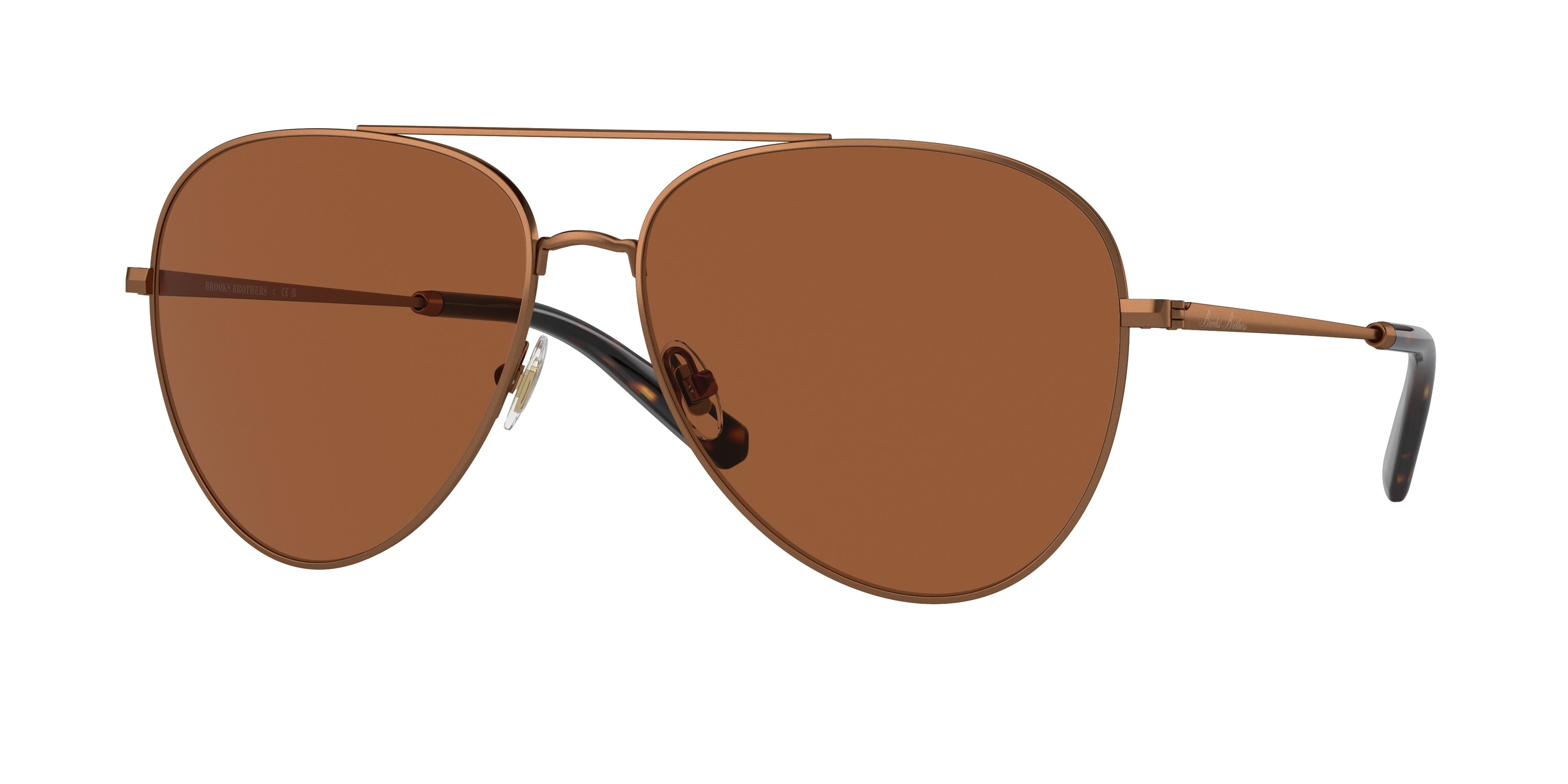 Brooks Brothers BB4064 Pilot Sunglasses  103473-Matte Bronze 60-145-15 - Color Map Copper
