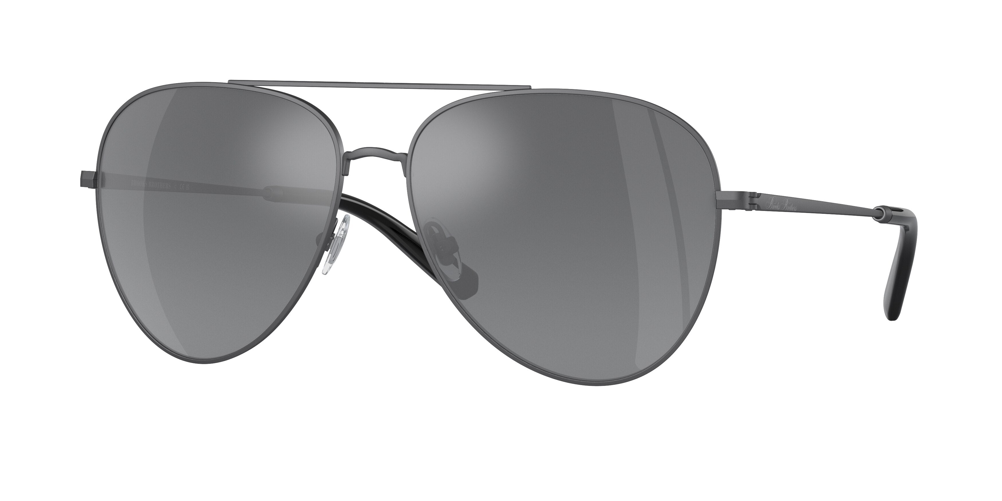Brooks Brothers BB4064 Pilot Sunglasses  10356G-Matte Gunmetal 60-145-15 - Color Map Grey