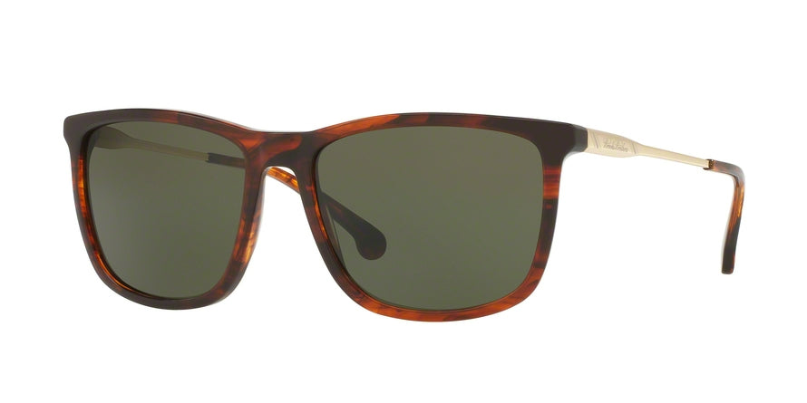 Brooks Brothers BB5033S Square Sunglasses  610271-BROWN HORN/GOLD 57-16-140 - Color Map brown