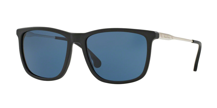 Brooks Brothers BB5033S Square Sunglasses  612680-MATTE BLACK/SILVER 57-16-140 - Color Map black