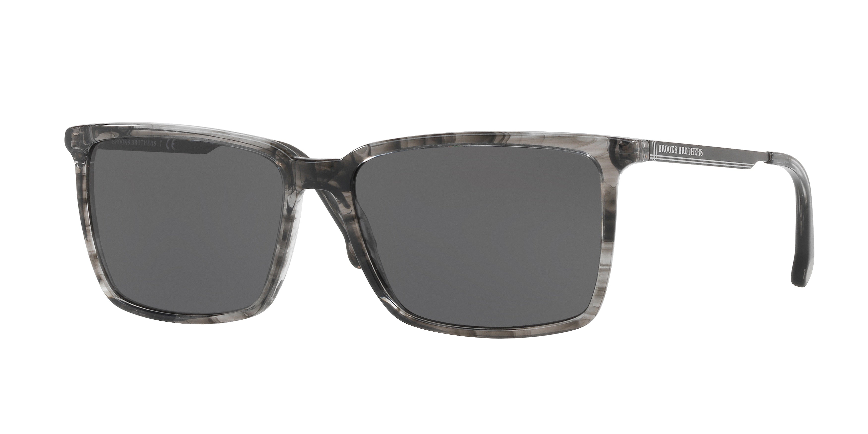 Brooks Brothers BB5038S Rectangle Sunglasses  614287-Black Horn 58-140-15 - Color Map Black